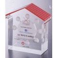 House Shape Custom Lucite Award w/ Red Roof